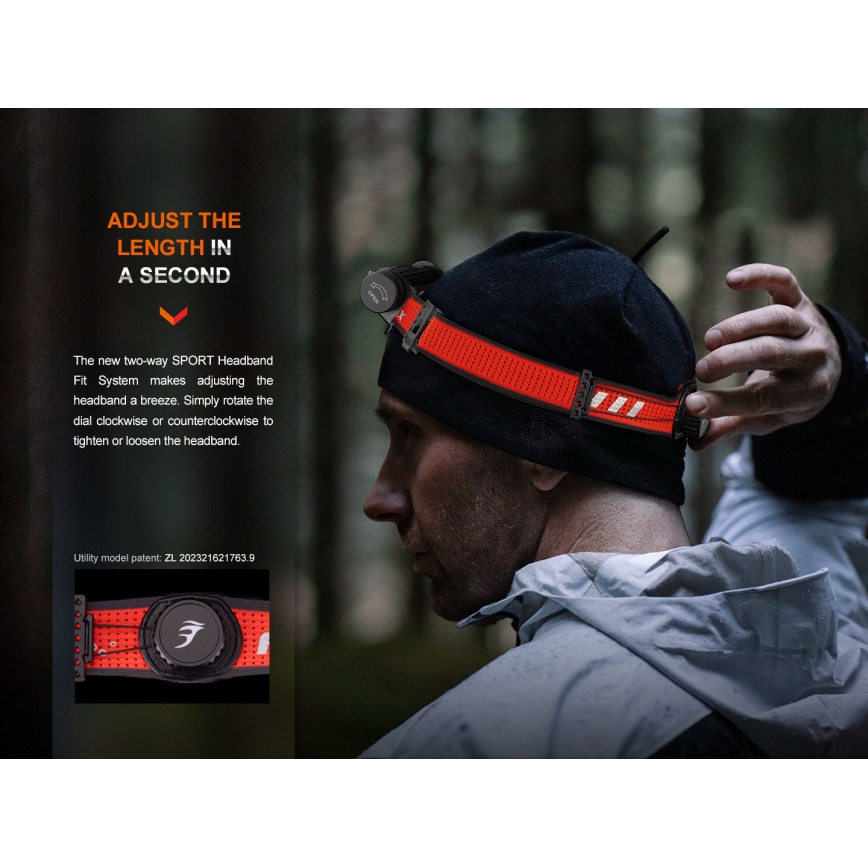 Fenix HM62TMGM - LED Prigušiva punjiva čeona svjetiljka LED/USB IP68 1200 lm 280 h 3400 mAh