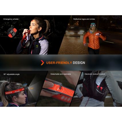 Fenix HM62TMGM - LED Prigušiva punjiva čeona svjetiljka LED/USB IP68 1200 lm 280 h 3400 mAh