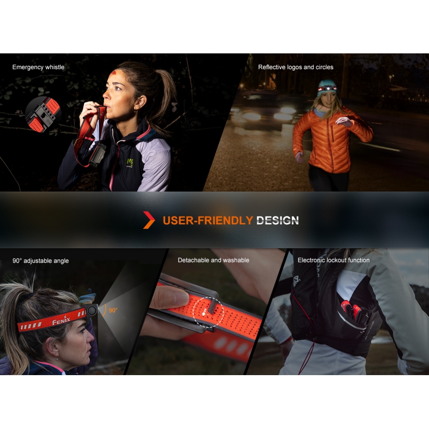 Fenix HM62TMGM - LED Prigušiva punjiva čeona svjetiljka LED/USB IP68 1200 lm 280 h 3400 mAh