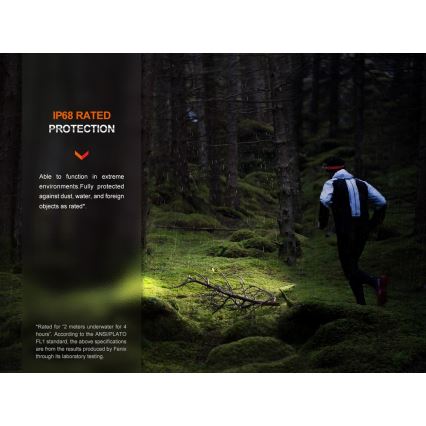 Fenix HM62TMGM - LED Prigušiva punjiva čeona svjetiljka LED/USB IP68 1200 lm 280 h 3400 mAh