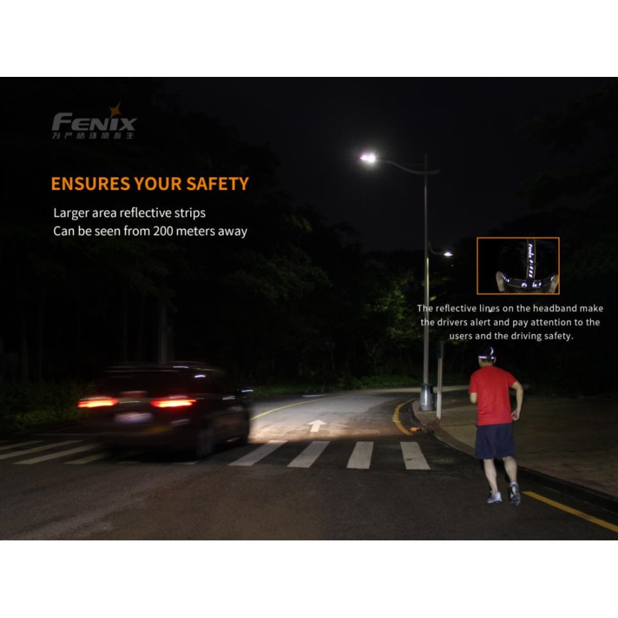 Fenix HM65R - LED Punjiva čeona svjetiljka 2xLED/2xCR123A IP68 1400 lm 300 h
