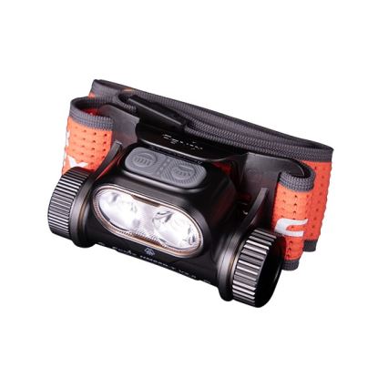Fenix HM65RTV20BLC- LED Prigušiva punjiva čeona svjetiljka LED/USB/2xCR123A IP68 3400 mAh crna/narančasta