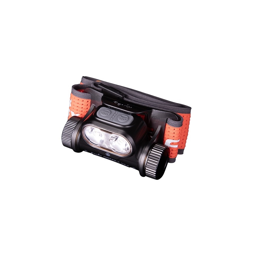 Fenix HM65RTV20BLC- LED Prigušiva punjiva čeona svjetiljka LED/USB/2xCR123A IP68 3400 mAh crna/narančasta