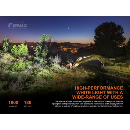 Fenix HM70R - LED Punjiva čeona svjetiljka 4xLED/1x21700 IP68 1600 lm 800 h 5000 mAh