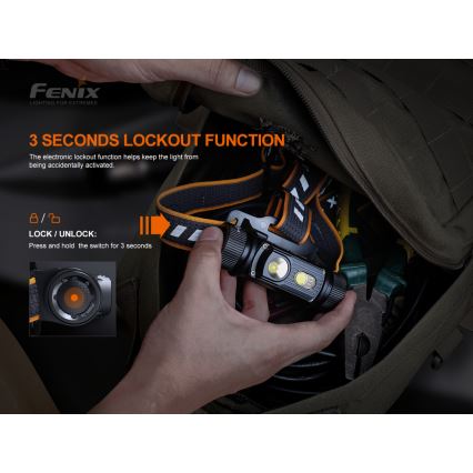 Fenix HM70R - LED Punjiva čeona svjetiljka 4xLED/1x21700 IP68 1600 lm 800 h 5000 mAh