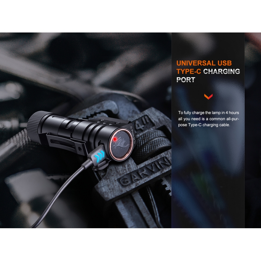 Fenix HM71R - LED Punjiva čeona svjetiljka LED/USB IP68 2700 lm 400 h 5000 mAh