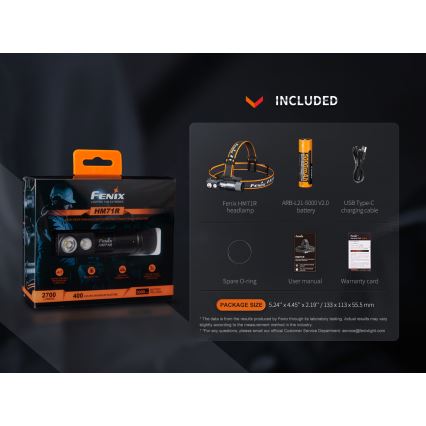 Fenix HM71R - LED Punjiva čeona svjetiljka LED/USB IP68 2700 lm 400 h 5000 mAh