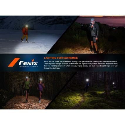 Fenix HP12RTABL - LED čelna svjetiljka s podesivom svjetlinom punjiva LED/USB 4000 mAh IP66 1300 lm 310 h crna