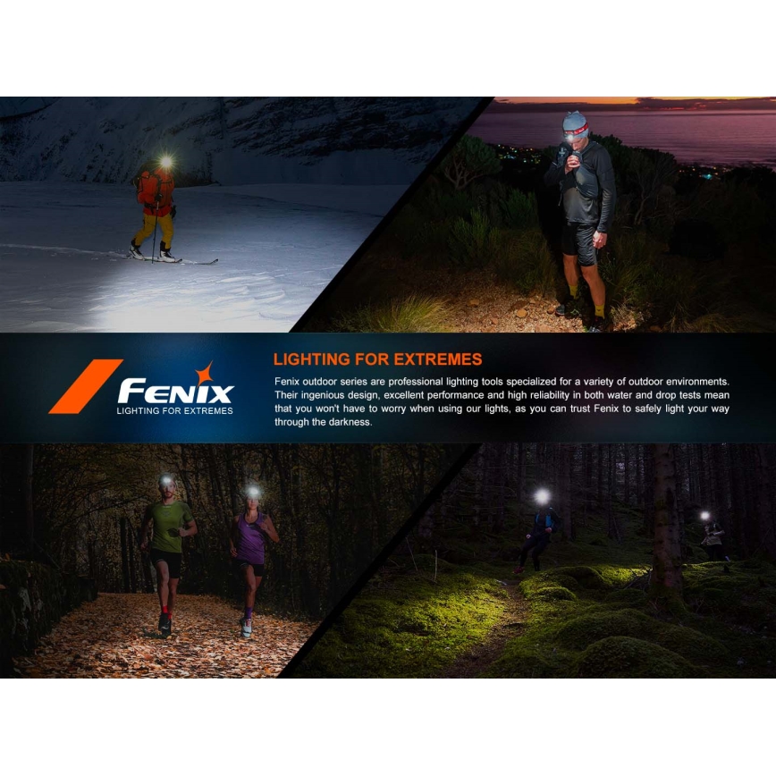 Fenix HP12RTABL - LED čelna svjetiljka s podesivom svjetlinom punjiva LED/USB 4000 mAh IP66 1300 lm 310 h crna