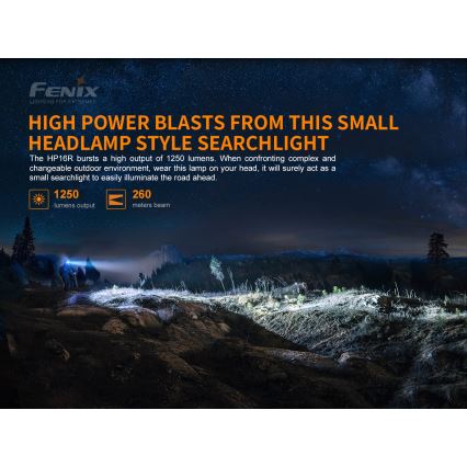 Fenix HP16R1250 - LED Punjiva čeona svjetiljka 3xLED/USB 4xAA IP66 1250 lm 600 h 3000 mAh