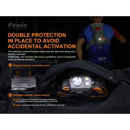 Fenix HP16R1250 - LED Punjiva čeona svjetiljka 3xLED/USB 4xAA IP66 1250 lm 600 h 3000 mAh
