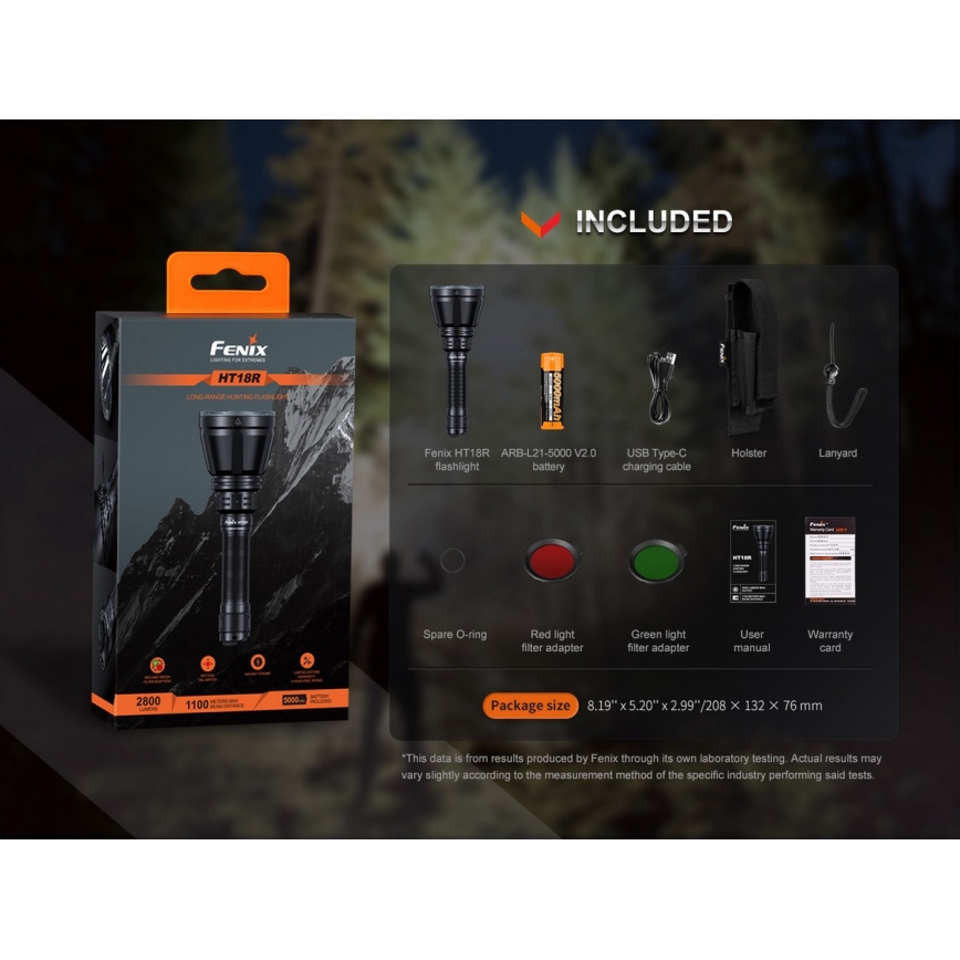 Fenix HT18R - LED Prigušiva punjiva baterijska svjetiljka LED/1x21700 IP68 2800 lm 42 h 5000 mAh
