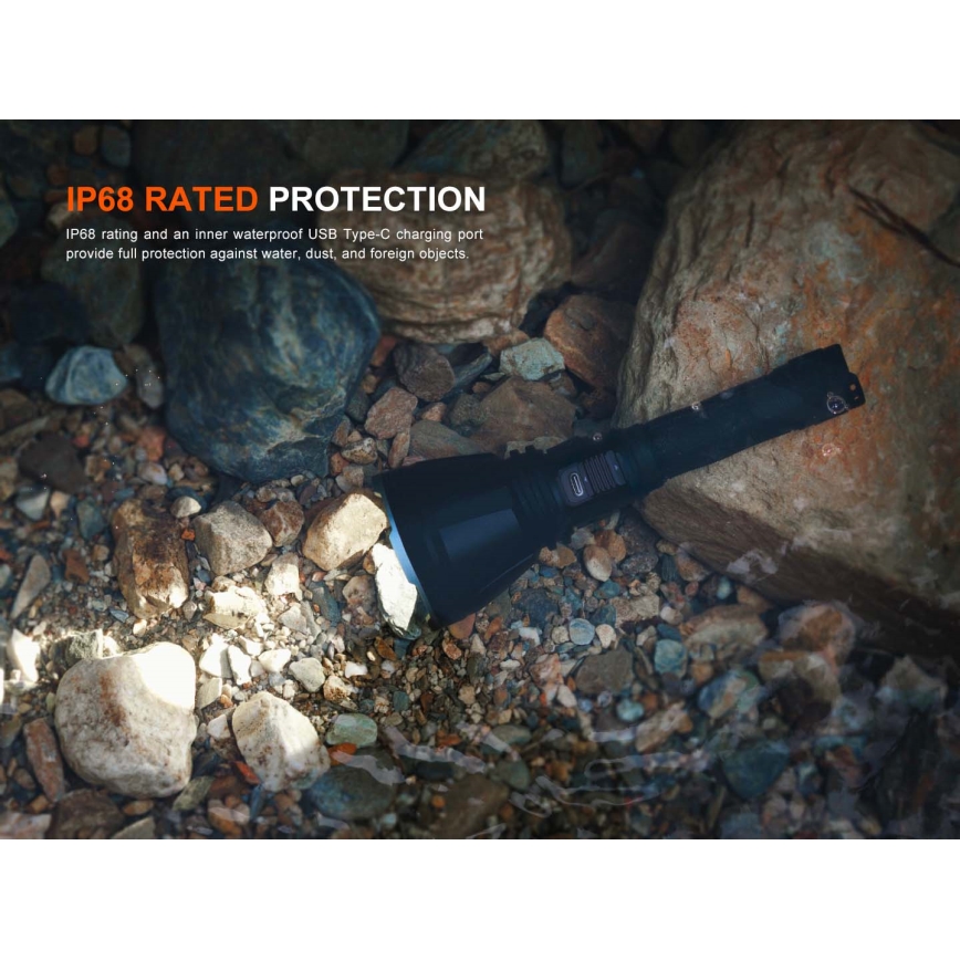 Fenix HT18RV20 - Podesiva punjiva LED ručna svjetiljka LED/USB 6000 mAh IP68 3700 lm 87 h crna