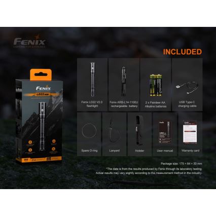 Fenix LD22V20 - LED Punjiva baterijska svjetiljka LED/USB IP66 800 lm 220 h