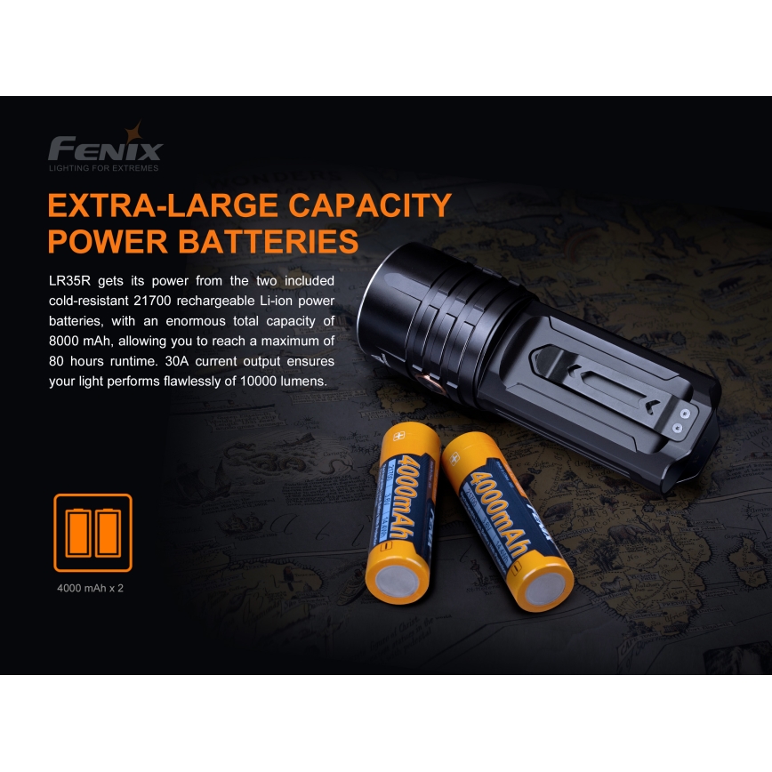 Fenix LR35R - LED Punjiva baterijska svjetiljka 6xLED/2x21700 4000 mAh IP68 10000 lm 80 h