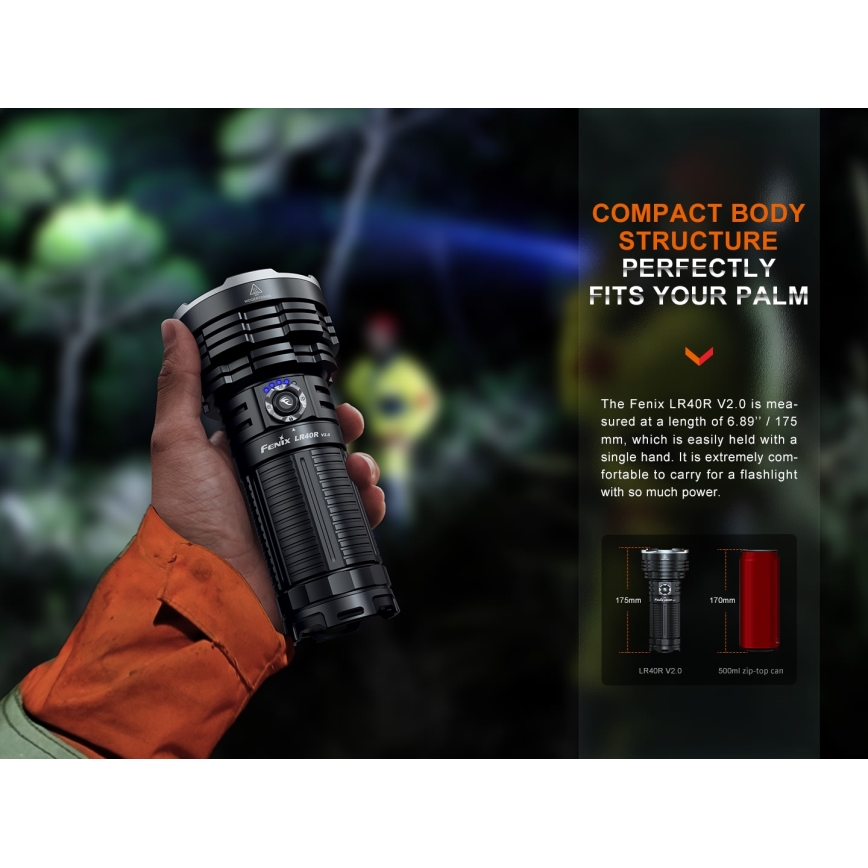 Fenix LR40RV20 - LED Punjiva baterijska svjetiljka LED/USB IP68 15000 lm 177 h 5000 mAh