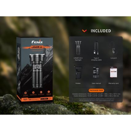 Fenix LR40RV20 - LED Punjiva baterijska svjetiljka LED/USB IP68 15000 lm 177 h 5000 mAh