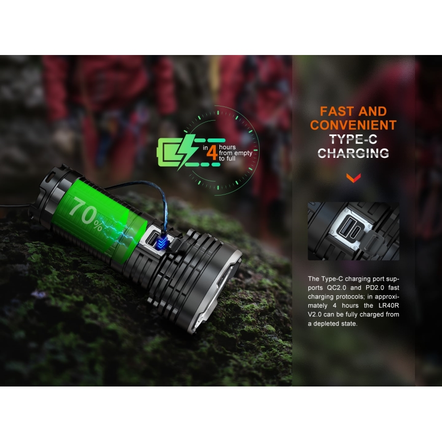 Fenix LR40RV20 - LED punjiva svjetiljka LED/USB IP68 15000 lm 177 h 5000 mAh