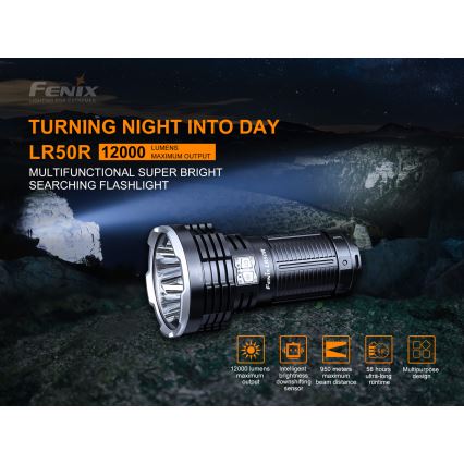 Fenix LR50R - LED Punjiva baterijska svjetiljka 4xLED/USB IP68 12000 lm 58 h