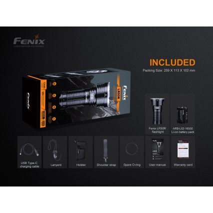 Fenix LR50R - LED Punjiva baterijska svjetiljka 4xLED/USB IP68 12000 lm 58 h