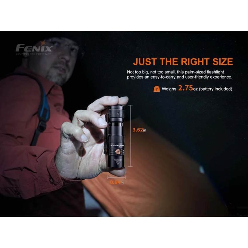 Fenix PD25R - LED Punjiva baterijska svjetiljka LED/USB/1xCR123A IP68 800 lm 70 h 700 mAh