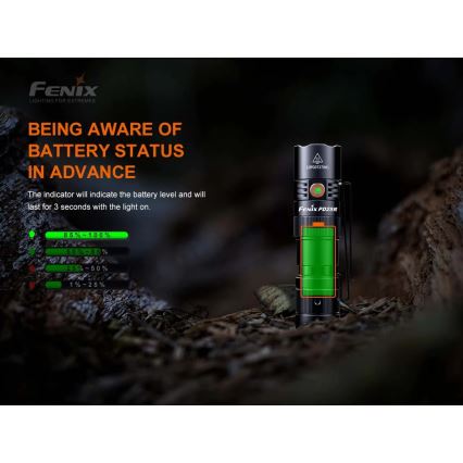 Fenix PD25R - LED Punjiva baterijska svjetiljka LED/USB/1xCR123A IP68 800 lm 70 h 700 mAh