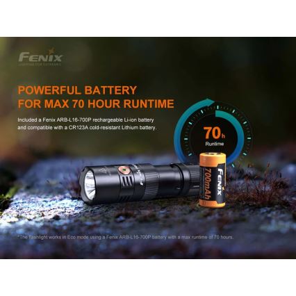 Fenix PD25R - LED Punjiva baterijska svjetiljka LED/USB/1xCR123A IP68 800 lm 70 h 700 mAh