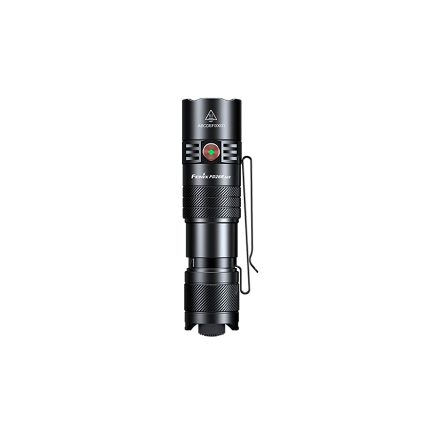 Fenix PD26RACE - punjiva LED svjetiljka s mogućnošću prigušivanja, USB, 1600 mAh, IP68, 1300 lm, 556 h, crna