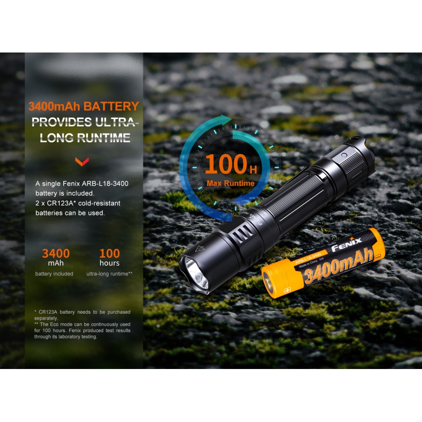 Fenix PD35R - LED Punjiva baterijska svjetiljka LED/USB/2xCR123A IP68 1700 lm 100 h 3400 mAh