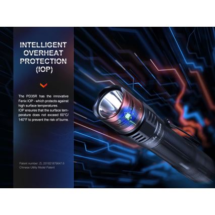 Fenix PD35R - LED Punjiva baterijska svjetiljka LED/USB/2xCR123A IP68 1700 lm 100 h 3400 mAh
