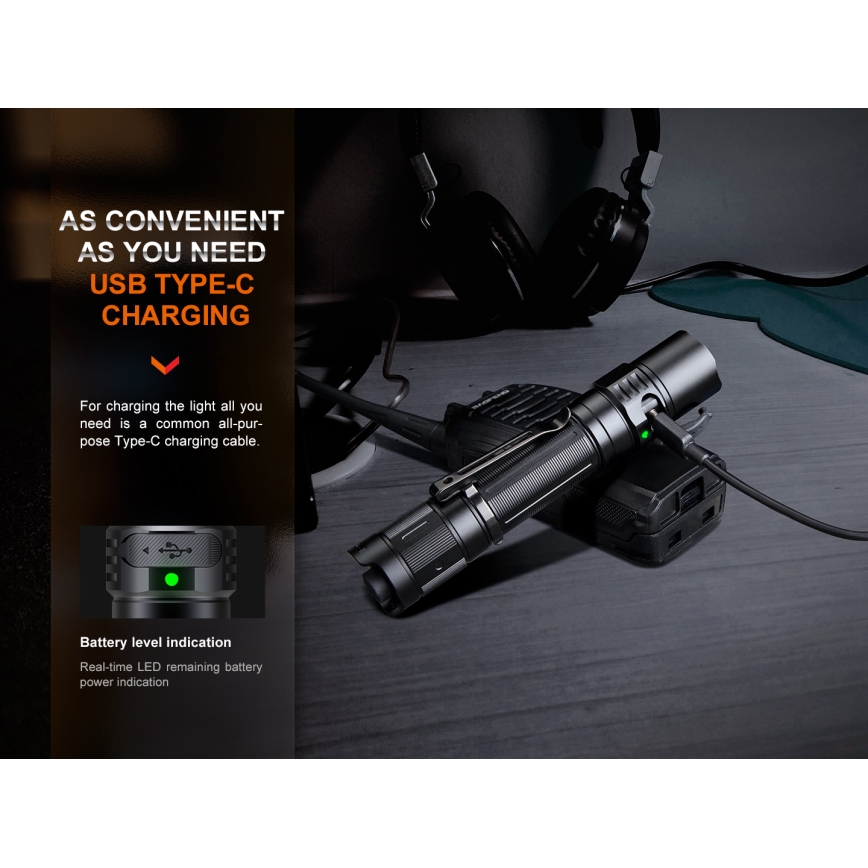 Fenix PD35R - LED Punjiva svjetiljka LED/USB/2xCR123A IP68 1700 lm 100 h 3400 mAh