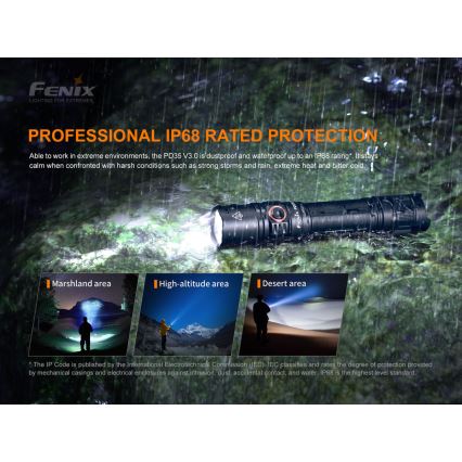 Fenix PD35V30 - LED Punjiva baterijska svjetiljka LED/USB/2xCR123A IP68 1700 lm 230 h 2600 mAh