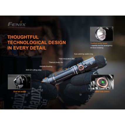 Fenix PD35V30 - LED Punjiva baterijska svjetiljka LED/USB/2xCR123A IP68 1700 lm 230 h 2600 mAh
