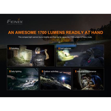 Fenix PD35V30 - LED Punjiva baterijska svjetiljka LED/USB/2xCR123A IP68 1700 lm 230 h 2600 mAh