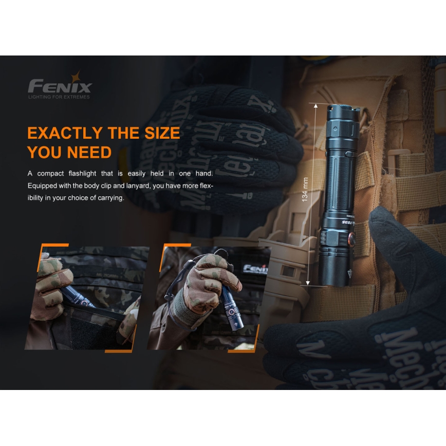 Fenix PD35V30 - LED Punjiva baterijska svjetiljka LED/USB/2xCR123A IP68 1700 lm 230 h 2600 mAh