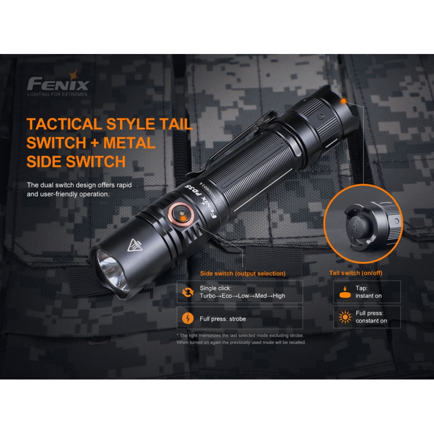 Fenix PD35V30 - LED Punjiva baterijska svjetiljka LED/USB/2xCR123A IP68 1700 lm 230 h 2600 mAh