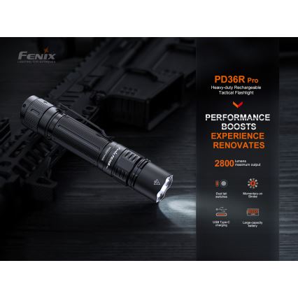 Fenix PD36RPRO - LED Taktička punjiva baterijska svjetiljka LED/USB IP68 2800 lm 42 h 5000 mAh
