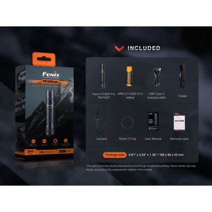 Fenix PD36RPRO - LED Taktička punjiva baterijska svjetiljka LED/USB IP68 2800 lm 42 h 5000 mAh