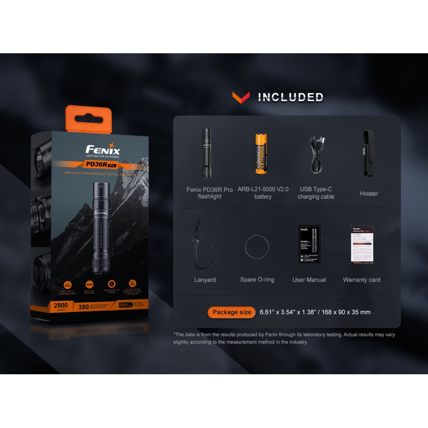 Fenix PD36RPRO - LED Taktička punjiva baterijska svjetiljka LED/USB IP68 2800 lm 42 h 5000 mAh