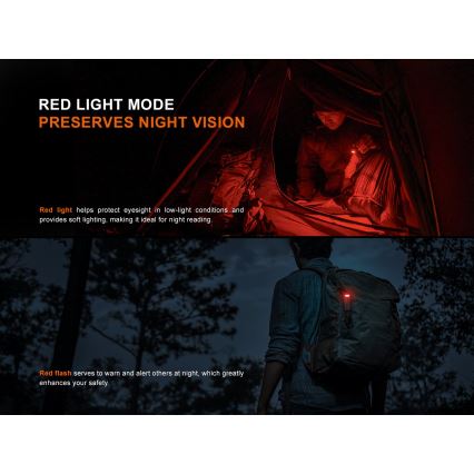 Fenix SW05RREDBLC - LED Prigušiva punjiva baterijska svjetiljka LED/USB IPX6 150 lm 49 h crna