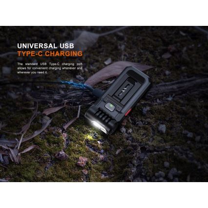 Fenix SW05RREDBLC - LED Prigušiva punjiva baterijska svjetiljka LED/USB IPX6 150 lm 49 h crna
