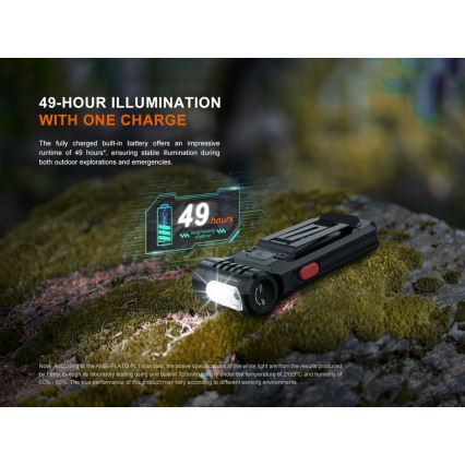Fenix SW05RREDBLC - LED Prigušiva punjiva baterijska svjetiljka LED/USB IPX6 150 lm 49 h crna