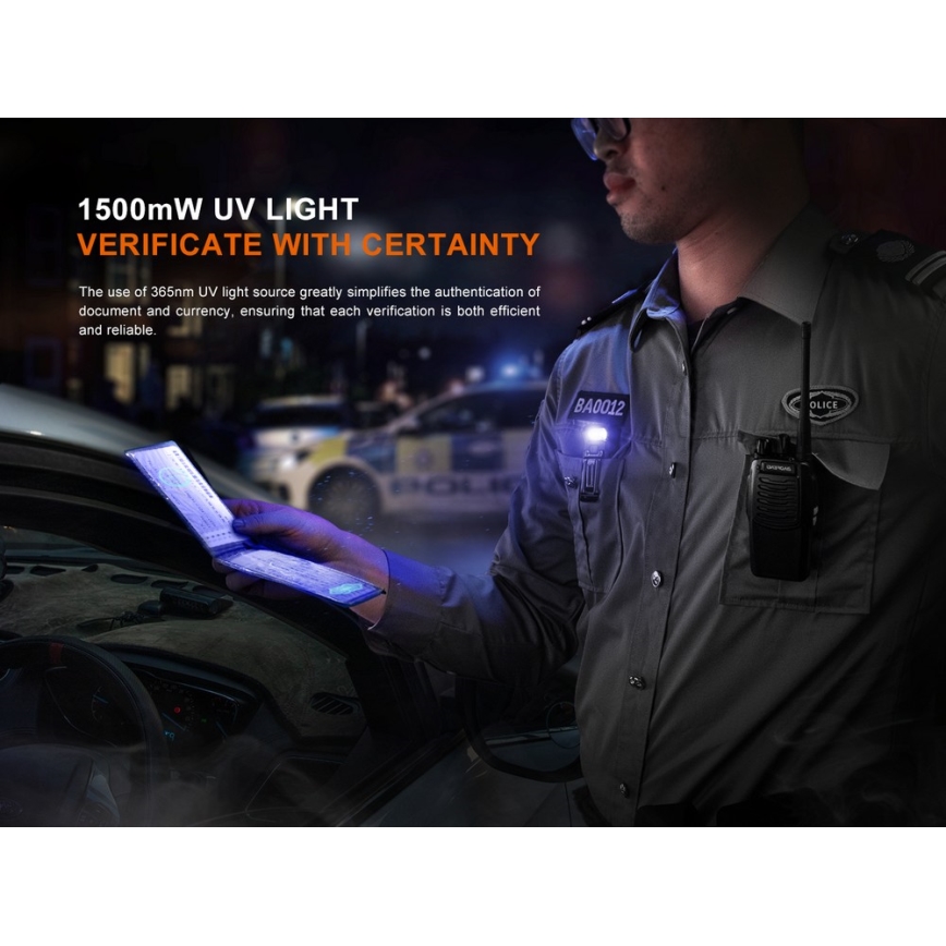 Fenix SW05RUVBLC - LED Prigušiva punjiva baterijska svjetiljka LED/USB IPX6 150 lm 49 h 700 mAh crna
