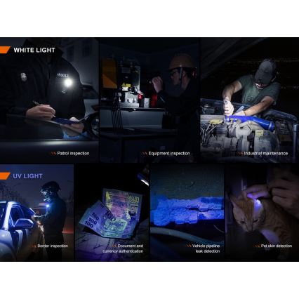 Fenix SW05RUVBLC - LED Prigušiva punjiva baterijska svjetiljka LED/USB IPX6 150 lm 49 h 700 mAh crna