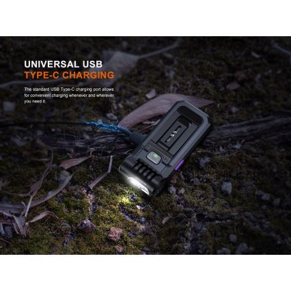 Fenix SW05RUVBLC - LED Prigušiva punjiva baterijska svjetiljka LED/USB IPX6 150 lm 49 h 700 mAh crna