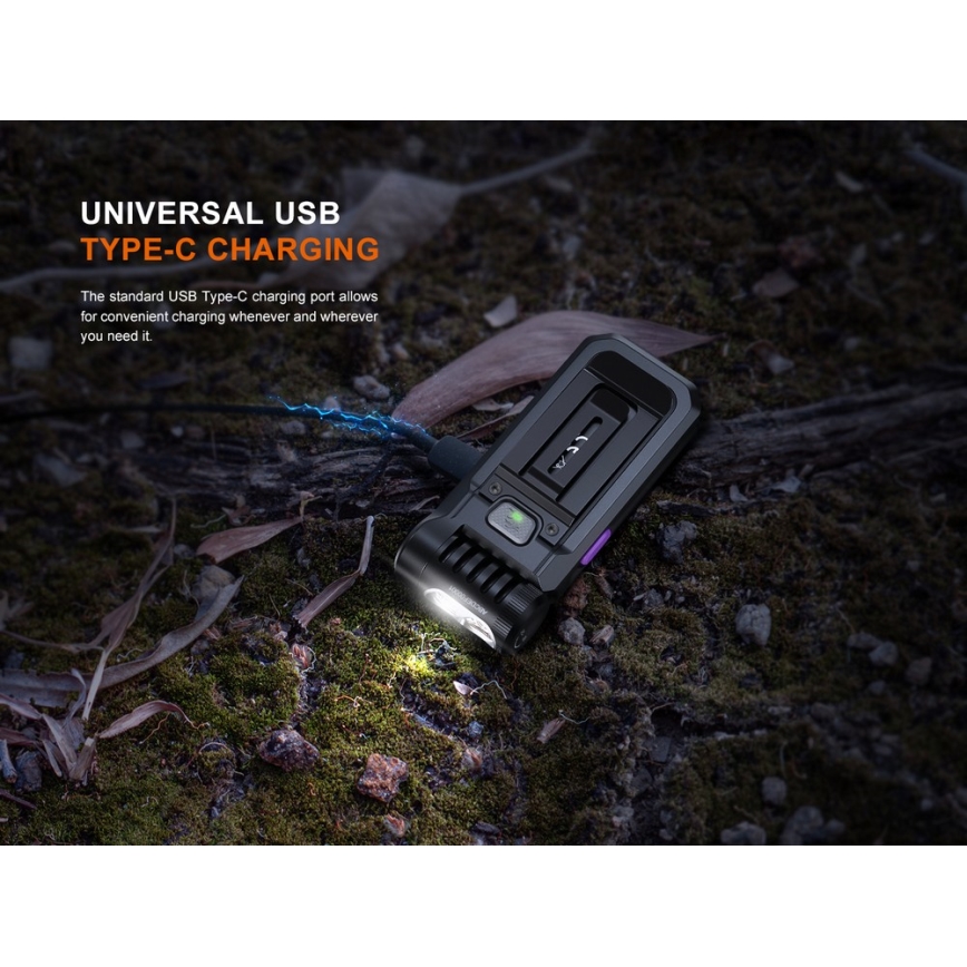 Fenix SW05RUVBLC - LED Prigušiva punjiva baterijska svjetiljka LED/USB IPX6 150 lm 49 h 700 mAh crna