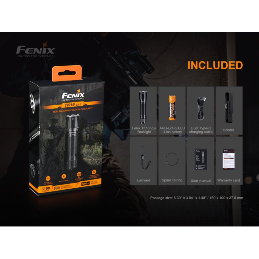 Fenix TK16V20 - LED Punjiva baterijska svjetiljka LED/1x21700 IP68 3100 lm 43 h