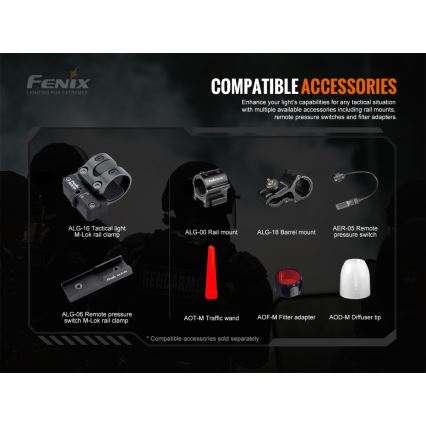 Fenix TK20RV20 - LED Taktička punjiva baterijska svjetiljka LED/USB IP68 3000 lm 48 h