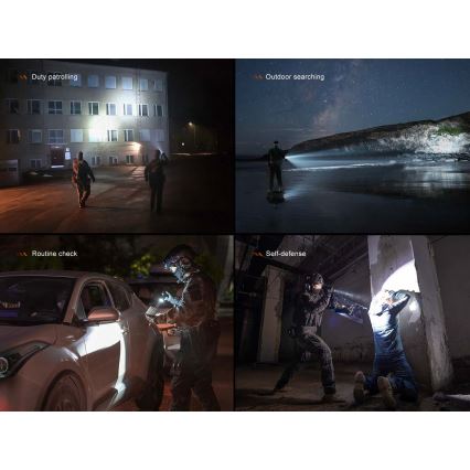 Fenix TK21RBLK - LED punjiva ručna svjetiljka s prigušivanjem LED/USB 6000 mAh IP68 3600 lm 72,5 h crna