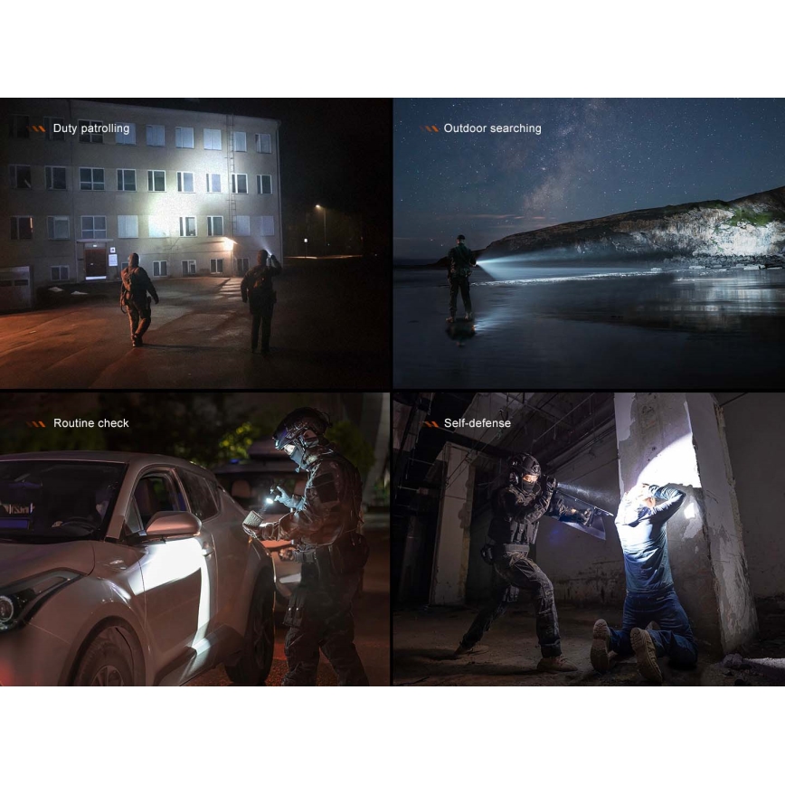 Fenix TK21RBLK - LED punjiva ručna svjetiljka s prigušivanjem LED/USB 6000 mAh IP68 3600 lm 72,5 h crna